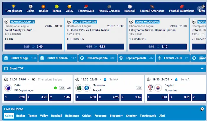 1XBet Casino Italy sport